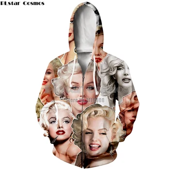 Modna majica s kapuco Marilyn Monroe Smešno plašč Vrhovi moški Ženske priložnostne pulover dolg rokav Obleka Hipster velikosti