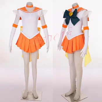 Najcenejši Seksi Sailor Moon SuperS Minako Aino Mornar Venera Cosplay Kostum Seksi Mini Obleka Za Halloween