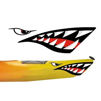 Nepremočljiva 2 Kosa Morski Pes Zobe, Usta Nalepke Nalepke Za Kajak Kanu Čoln Čoln Trajne Nalepke Acce Doma Okno Avtomobila Dekor