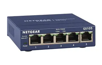 Netgear GS105 5-Port 10/100/1000 Gigabit Ethernet ,pasovno Širino 10 Gbps ,Neurejeni, Desktop Stikalo