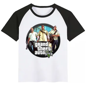 Nov Poletni Tiskanja Grand Theft Auto GTA Otroci T-shirt Kratek Rokav O-neck Majica s kratkimi Rokavi Dojencek Gilrs Priložnostne Tshirt Otroci Oblačila