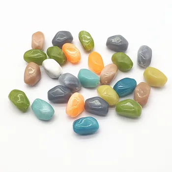 Nov prihod! 21x13mm Naključno mix barve 100 kozarcev Akril marmorja učinek nepravilna oblika kroglice za nakit izdelavo(Oblikovanje, kot je prikazano)