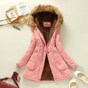 Nove zimske ženske jakna srednje dolgo zgostitev plus velikost 4XL outwear hooded wadded plašč slim parka bombaž-oblazinjena jacke suknji
