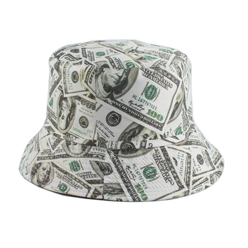 Novi ameriški Dolar Tiskanja Ribolov Skp Bob Chapeau Femme Reverzibilna Bucket Pokrivalo Moški Ribolov Vedro Klobuki Za Ženske Harajuku Hip Hop gorro