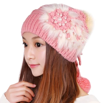 Novi korejski trdna priložnostne ženske, dekleta klobuki jeseni in pozimi las, žogo iz volne klobuk divje lepe topli mode nastavljiv plesti klobuk