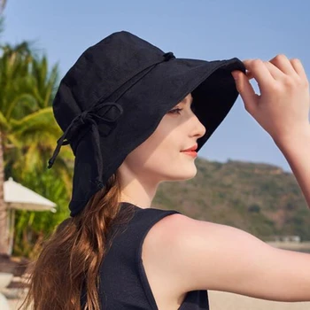 Novo bombaž Plaži Lok Klobuki Za Ženske Klobuk, ki je Ženski Lady Vedro Klobuk klobuk poletje ženska Anti-UV Panama Poletje, Sonce Skp Viseira