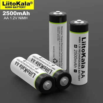 NOVO Liitokala AA 1,2 V 2500mAh baterije za polnjenje Ni-MH aa za Temperaturo pištolo oddaljen nadzor miške, igrača baterije