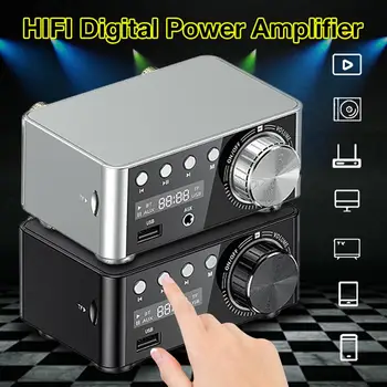 NOVO Nadgradnjo 50WX2 Stereo Bluetooth 5.0 Digitalni Ojačevalnik TF Hi-fi Avdio AMP Amplificador Domači Kino USB TF Card Player