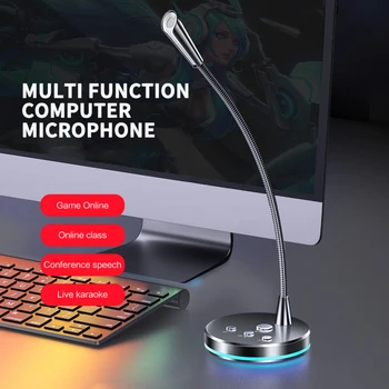 Novo W33 Mikrofon, Računalnik Namizni 360° Prilagodite Prosto Mikrofon Igre v Živo Konference, Klepet, Snemanje, Žični, USB, Za PC, Laptop
