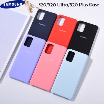 Originalni Samsung S20 FE/S20 Lite Primeru/S20 Ultra Svilnata Tekoče Silikona Kritje Soft-Touch Nazaj Stanovanj Lupini Za S20FE S20 Plus