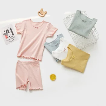Otroci Otroci Pižame Dekleta Bombaž Malčka, PJS 2020 Poletje T-majica in Hlače Salon Obleke, Kompleti Sleepwear More