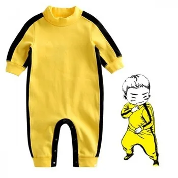 Otroške igralne obleke Fantje Oblačila Novorojenčka Fantje Bruce Lee Kung Fu Romper Jumpsuit Obleka za Malčke Oblačila Bombažno Krpo Fant 3M-4T