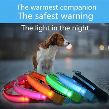 Ovratni Pas za Psa Ovratnik LED Sveti V Temno Nastavljiv Pisane Obračuna z USB AntiLost bi se Izognili Dekoracijo Pet Ovratnik