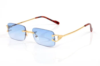 Pawes Očal Okvir Moških sončna Očala Zlato Rimless Očala za Žensko Anti Reflektivni Jasno Objektiv Recept Očala 9801