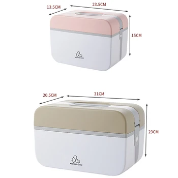 Prenosni Multi-Layer Medicine Box Komplet Za Prvo Pomoč Plastičnih Avtomobilskih Potovanj Tablete Škatla Za Shranjevanje Doma, Velike Zmogljivosti, Organizator Posode