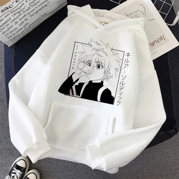 Prevelik Majica Kawaii Hunter X Hunter Hoodie Majica Killua Zoldyck Anime Manga Black Hoodies Bluzy Vrhovi Oblačila hoodie