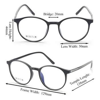 Retro Pregleden Okvir Ženske Recept Očala Oči Stekla za Moške, Optično Steklo, TR90 Okrogle Očala