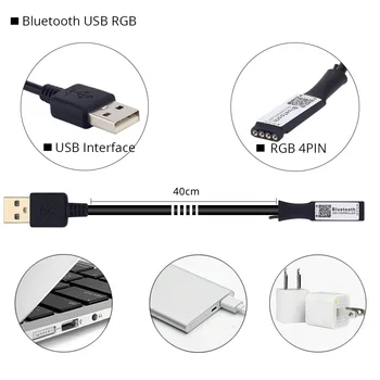 RGB RGBW Bluetooth, LED Krmilnik USB / 24 Tipke / 40 Tipke IR Daljinski upravljalnik / APP Nadzor Za RGB / RGBW / RGBWW LED Trak Svetlobe
