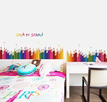 Risanka barvni svinčnik Baseboard Stenske Nalepke za otroke sobe vrtec dekoracijo dnevne sobe, Spalnice Zidana Umetnosti Nalepko doma dekor