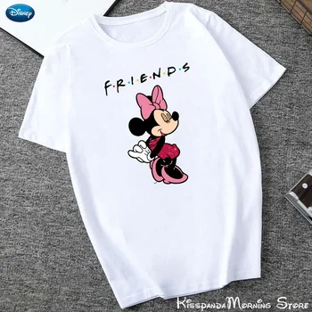 Risanka Harajuku Estetike Tshirt Minnie Mouse prijatelji Pero Tiskanja Kratek Rokav Vrhovi Tees Moda Priložnostne Nekaj Majica 2020
