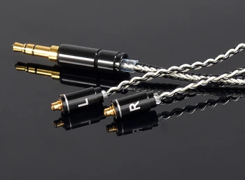 Ročno Izdelani DIY Posodobljen 8 Jeder 6N pobakrena Srebro MMCX Slušalke, Line 3,5 mm Vtič Kabla Kabel Za SE525 SE535 SE846 UE900 LA DT2