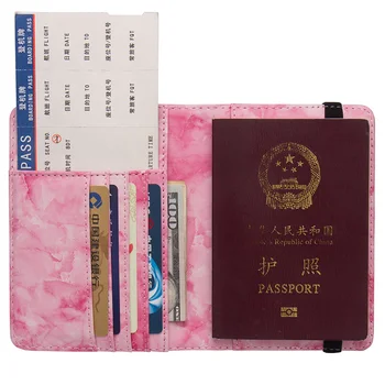 Ruski Dvojni orel marmorja vzorec roza standardne velikosti za potni list, kuverta z povoj pu usnje imetnik potnega lista s potovanja