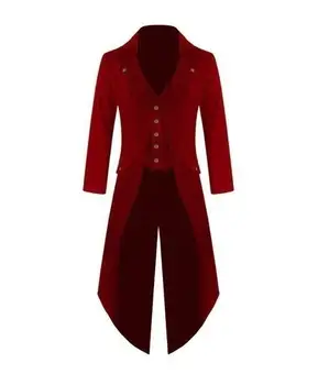 S-5XL Plus Velikost Moški Plašč Moda Steampunk Letnik Tailcoat Suknjič Gothic Viktorijanski Frock Plašč Moški Enotna Kostum