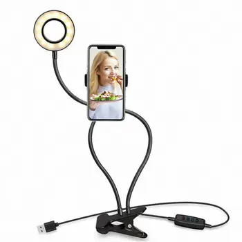 Selfie Flash Obroč Svetlobe + Mobilni Telefon, Držalo 24 LED Fotoaparat Dolgo Roko USB Posnetek Na USB10-Raven Svetlosti