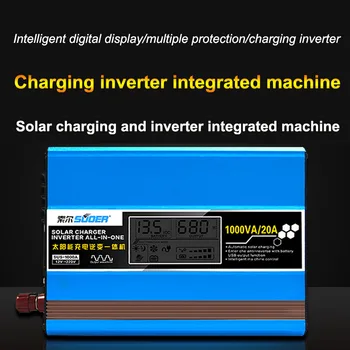 Sončne inverter integrirano pralni 12V na 220V power inverter doma polnjenje vgrajenega krmilnika inversor polnilec Digitalni zaslon