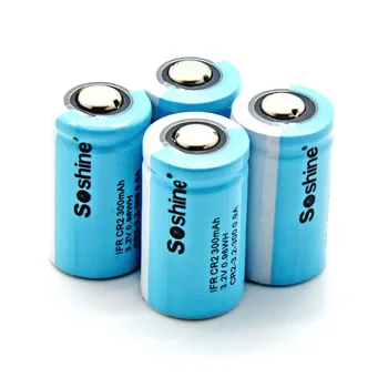 Soshine 4pcs IFR CR2 3.2 V 300mAh LiFePO4 Baterije za polnjenje Baterije Polje za Žarometa z LED Bliskavico Kamere