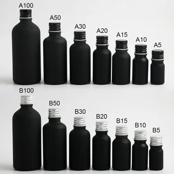 Spodbujanje Mat Črna Eterično Olje, Steklenica iz Aluminija S Pokrovi, Zamaški Reduktorjem 5ML 10 ML 15ML 20ML 30 ML 50 ML 100 ML 12PCS