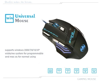 Strokovno USB Žična Gaming Miška LED Osvetljen 7 Gumbi, Optična Mause Igre Mouse Igralec Miši Za Namizni RAČUNALNIK Prenosni Računalnik