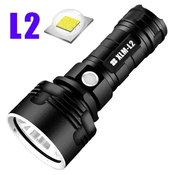Super Močna LED Svetilka L2 XHP50 Taktično Svetilko USB Polnilne Linterna Vodotesna Svetilka Ultra Svetla Luč za Kampiranje