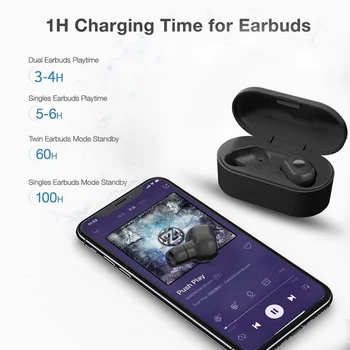 TWS Bluetooth 5.0 Slušalke Stereo Zmanjšanje Hrupa Brezžični 6D Stereo Šport Nepremočljiva Čepkov Slušalke Z Mikrofonom