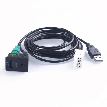 USB Aux Stikalo + Žice Kabel Adapter za BMW 3 Serije 5 E87 E90 E91 E92 X5 X6 AC516