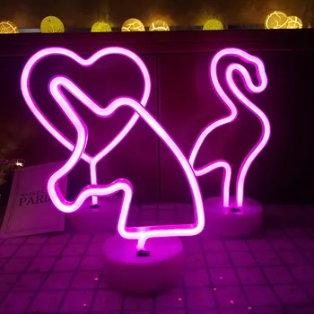USB Baterija Upravlja LED Flamingo Neon Pravljice Božični Luči Za Spalnico Zaprtih Festoon Novo Leto je Garland Stranka Dekoracijo