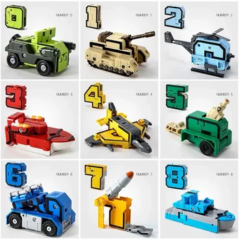 Ustvarjalno Sestavljanje Izobraževalne Bloki Dejanje Slika Število Preoblikovanje Robot Deformacije, Letalo, Avto Darila Igrače Za Otroke
