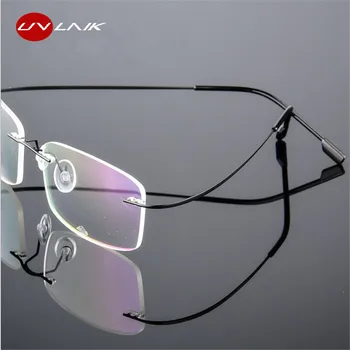 UVLAIK Rimless Titana Očala Okvirji Ženske Moški Prilagodljiv Optični Okvir Recept Spektakel brez okvirjev Očal Eye glasses