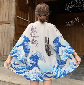 Val Krap Japonski Kimono Tradicionalna Oblačila Anime Kimono Majice Ženske Samurai Haori Hombre Yukata Človek Jopico Majica