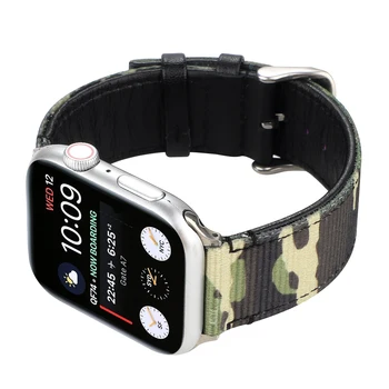 Vojska Zelena Maskirnim Trakom za Apple Watch Trak iwatch Watchband za 38 mm 40 mm 42mm 44 Serije 5 4 3 2 1 Športno ročno uro.