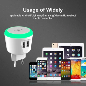 VOXLINK Polnilnik USB Smart čas EU/ZDA/VB LED Timer Control za iPhone x iPad, Samsung Galaxy s9 s10 Galaxy HTC Xiaomi LG Huawei