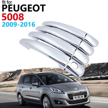 Vrata Ročaj Avto Dodatki za Peugeot 5008 2008~2016 Luxuriou Krom Ročaj Kritje Trim Nastavite Avto Nalepke 2013 2012