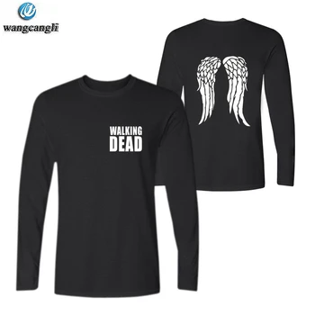 Walking Dead tshirt t shirt Zombi Daryl Dixon Krilih pomlad mens t-shirt o vratu bombaž moški ženske t srajce vrhovi Tee plus velikost