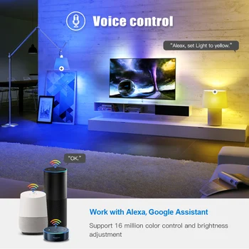 WiFi Smart Luči LED Žarnice RGB CW E27 LED Žarnica Glasovni Nadzor Spremembe Barve Zatemniti Delo Z Amazon Alexa Google Tuya Smart Življenje