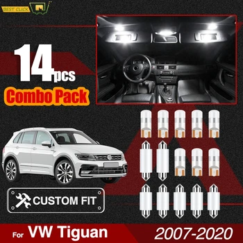Xukey Za VW Tiguan 2007-2020 Notranjost Avtomobila LED Kit Zemljevid Dome Luči Število Ploščo Žarnice Paket T10 Napak 16pcs/set White