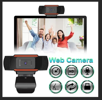Z vgrajenim Mikrofonom za Video klice HD Webcam Kamero, HD Webcam Namizni Prenosni računalnik, USB Spletna Kamera 720P Web Cam, CMOS-Senzor