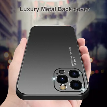 Za iphone 12 pro primeru luksuznih Kovinsko Aluminijasto ohišje objektiv kamere protector za iphone 12 ohišje iz silikona, mehko odbijača 360 polno kritje