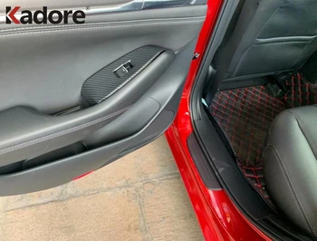 Za Mazda 6 Atenza 2019 2020 Ogljikovih Vlaken Okno Dvigalo Stikalo Gumb Za Kritje Okraskov Vrata Armrest Plošča Okvir Notranja Oprema