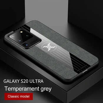 Za Samsung Galaxy S20 Ultra Primeru Tkanine Krpo Težko PC Pokrovček za Samsung Galaxy S20 Plus S20 5G Primeru Telefon z Magnetno Tesnilo