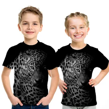 Zadnji Plamen Volkodlak 3D-Tiskani Živali Moda Smešno T-Shirt Fant Dekle Kratka Sleeved Poletje Majica Fant Moda Lion T-Shirt